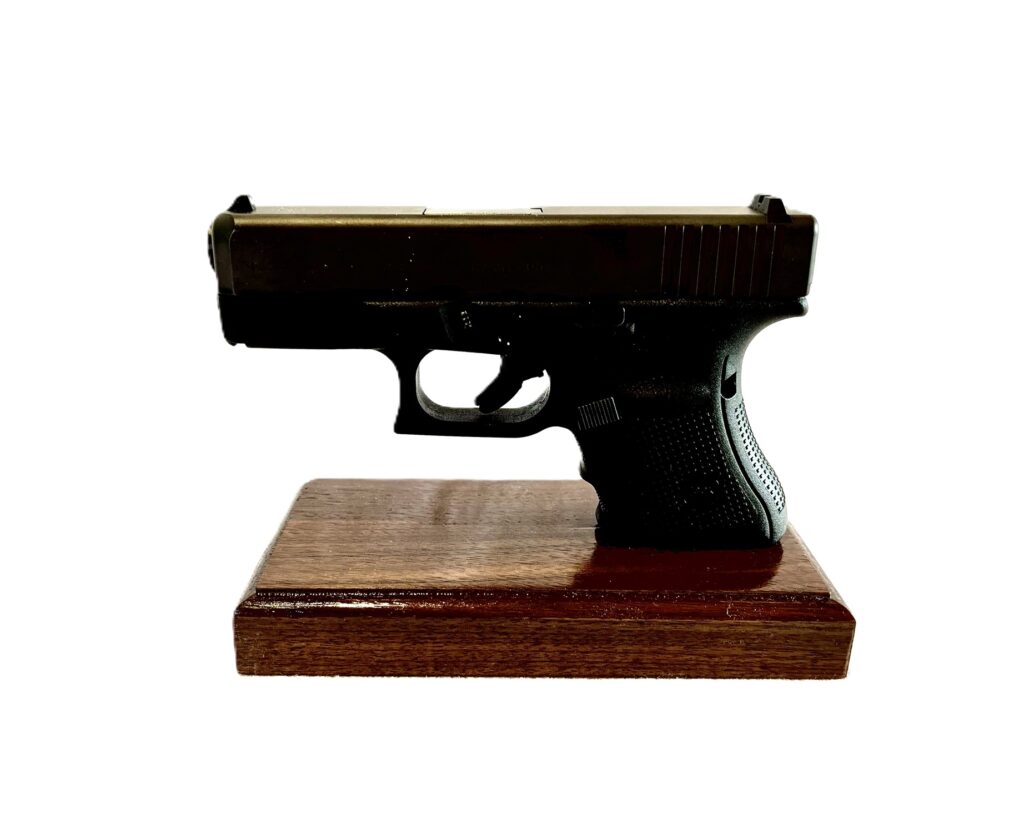 wood pistol display